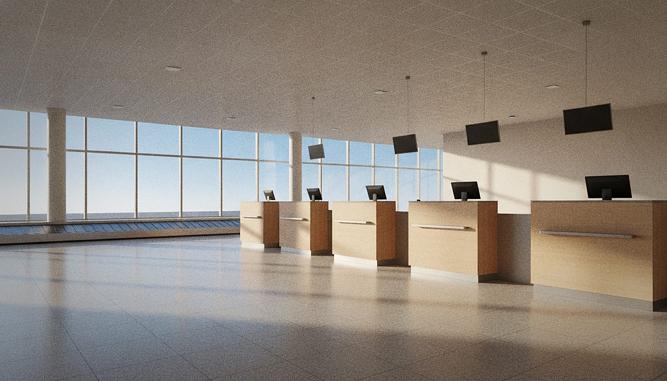 Banco di noleggio auto Cicar nella sala arrivi dell'aeroporto di Tenerife Sud, Reina Sofía
